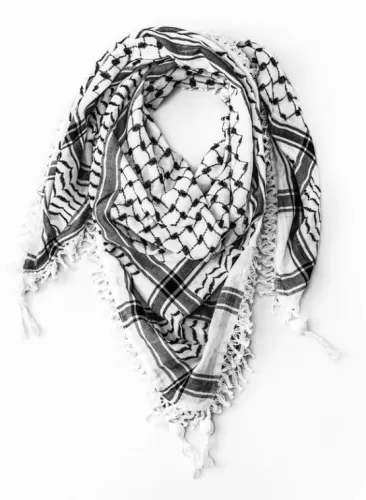 Palestinian headdress known as the kuffiyeh or hatta